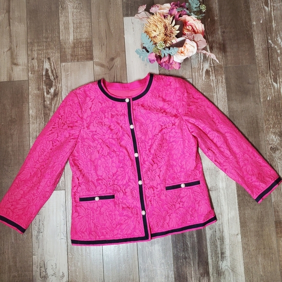 NWT RSVP by Talbots Flower-Filled Corded Lace Jacket Size 10 - Picture 16 of 16